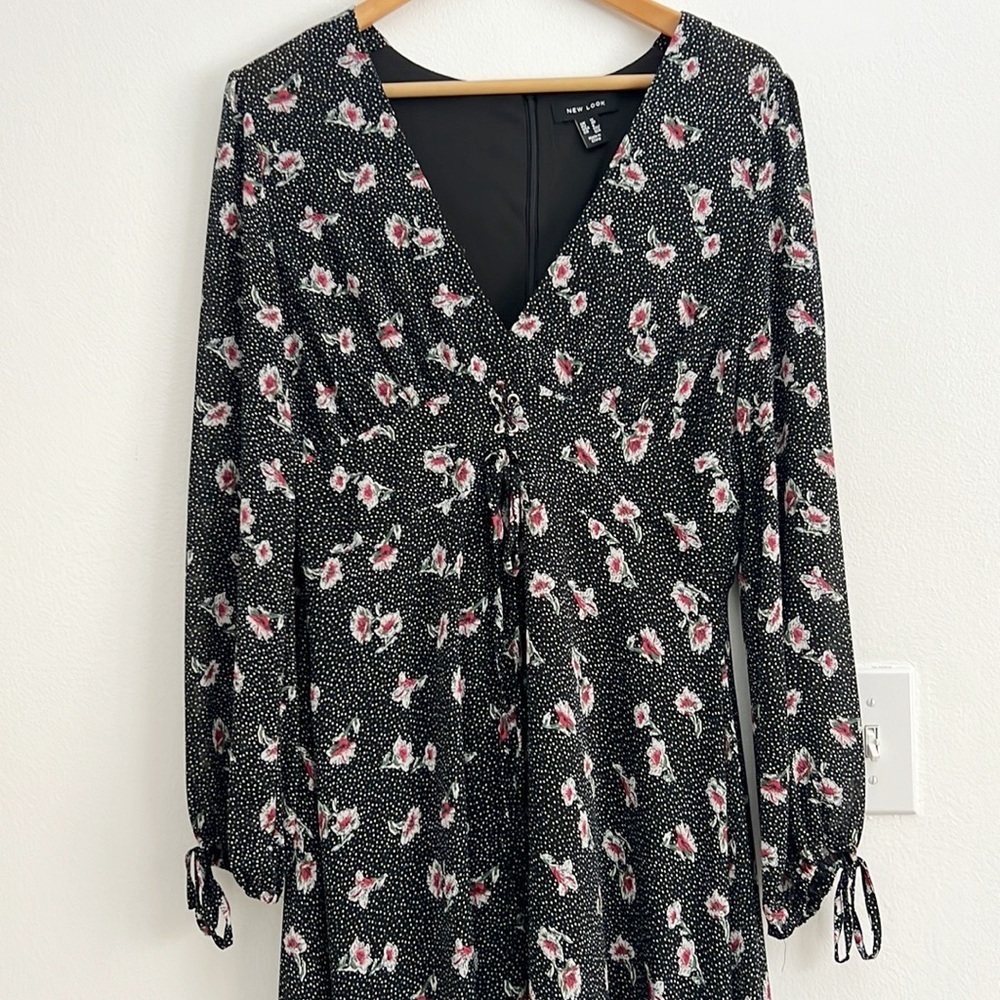 New Look Floral Printed Lattice Maxi Dress Boho